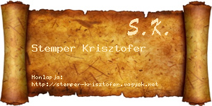 Stemper Krisztofer névjegykártya